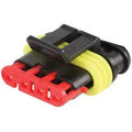 Conector Superseal 1.5 Macho 4 Pines |Traba Roja | Sello Amarillo | 13A