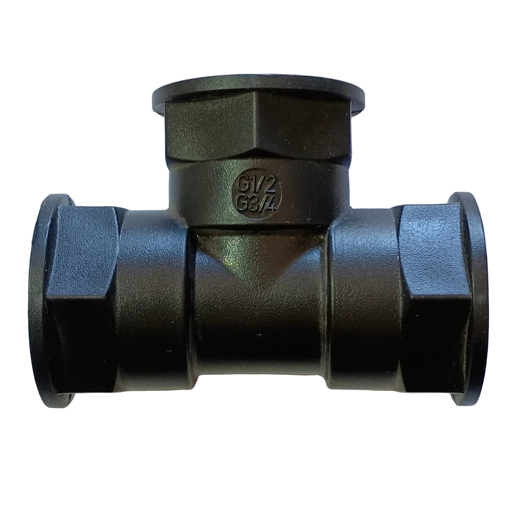 Racord TEE de Polipropileno Rosca Hembra 3/4" - 3/4" - 1/2"