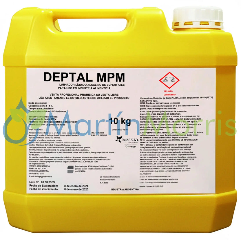 deptal mpm agro limpiador sin frotar para pulverizadores agrícolas 10kg