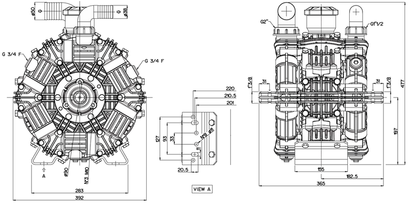 Udor ZETA 230 TS 2C de 228 Litros Minuto