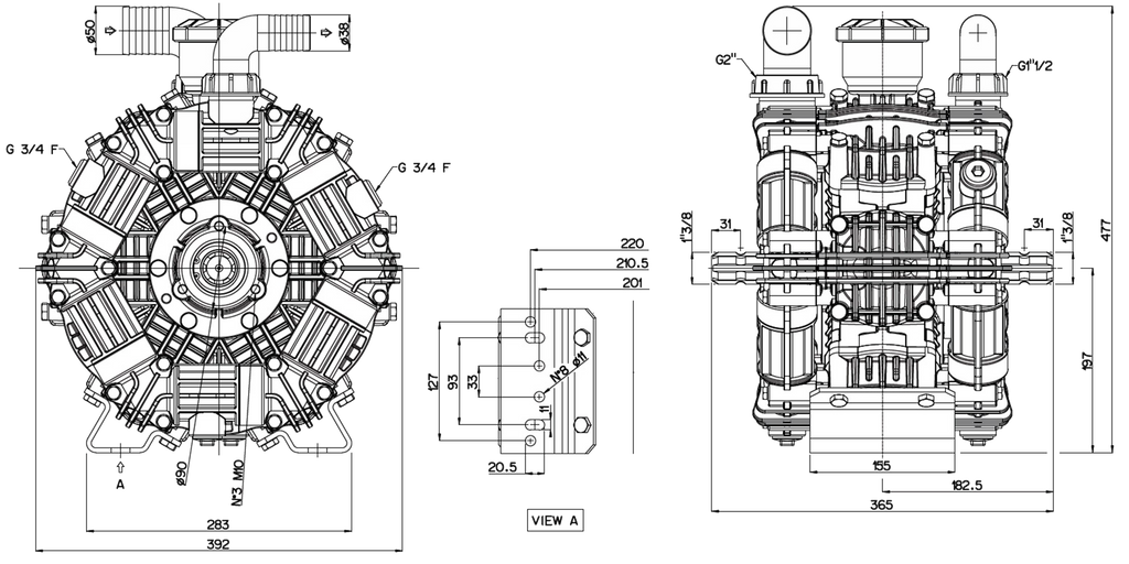 Udor ZETA 230 TS 2C de 228 Litros Minuto