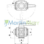 Valvula Arag de 3 Vías entrada Inferior Conexión Brida 2’’ Estandar