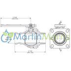 válvula banjo rosca macho 2 pulg con adaptador macho de 2 pulgadas paso total