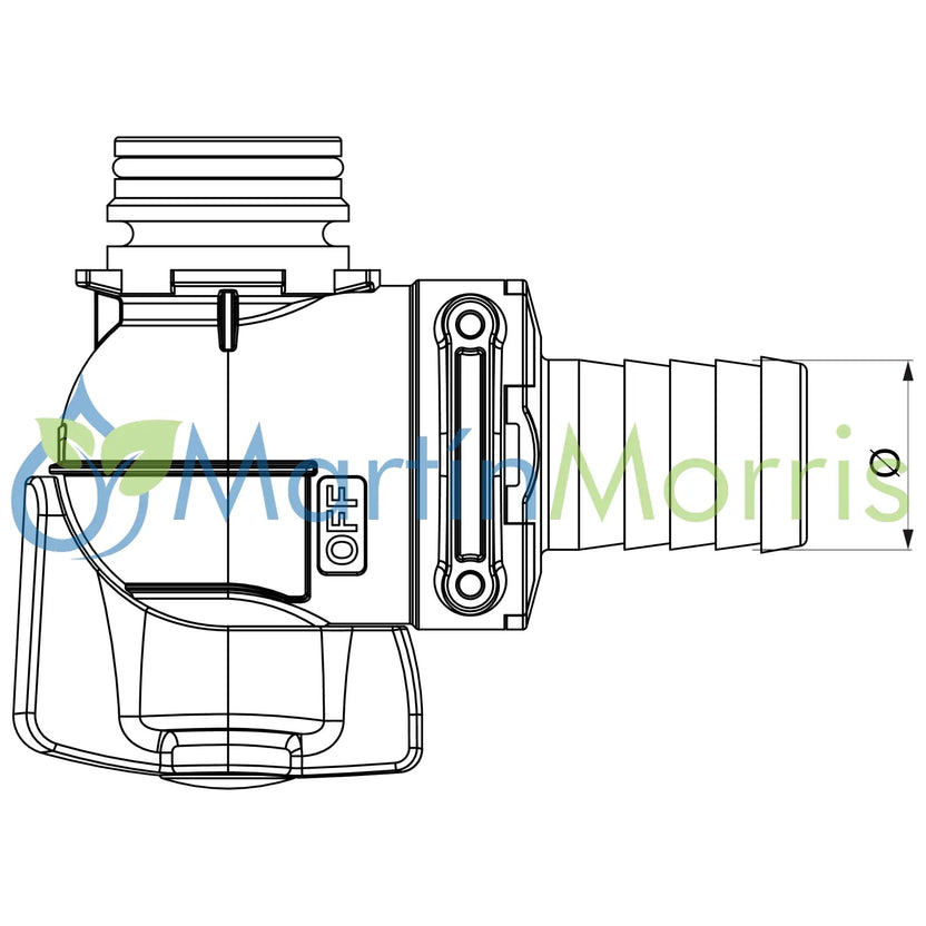 Valvula de Purgue para Filtros ARAG Salida Horquilla T3 a Salida Espiga o T3 Macho