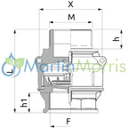 Válvula De Retención Con Acoplamientos Roscados Macho/Hembra