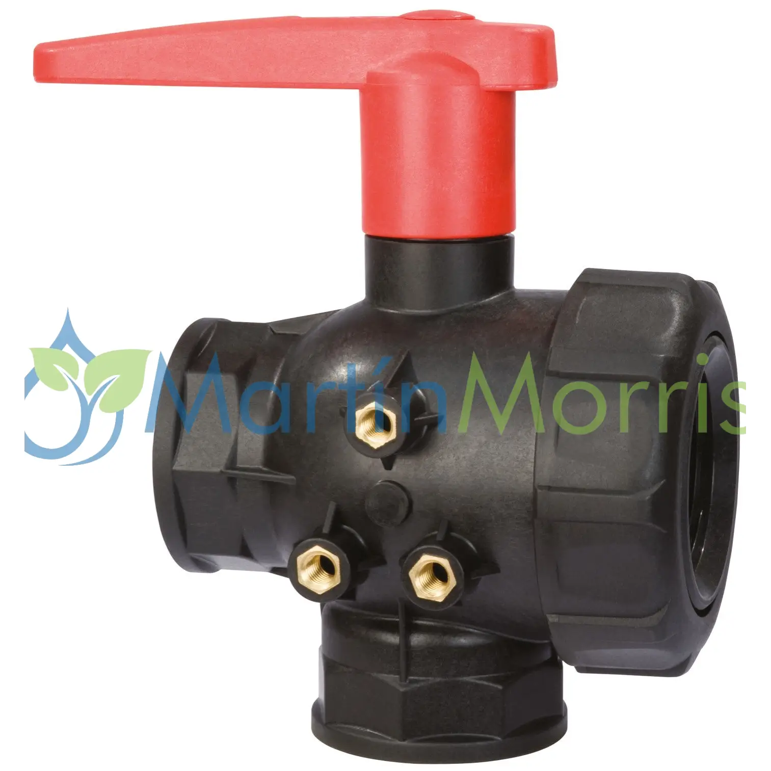 Válvula o Canilla Manual de 3 Vías Inferior ARAG Flujo Interrumpido O Continuo Rosca Hembra