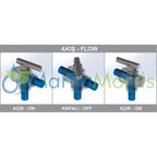 Válvula o canilla manual de 3 vías inferior toyman flujo continuo