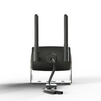 Vista posterior de la cámara Wi-Fi FJD de FJ Dynamics con soporte regulable para montar en el techo de la cabina