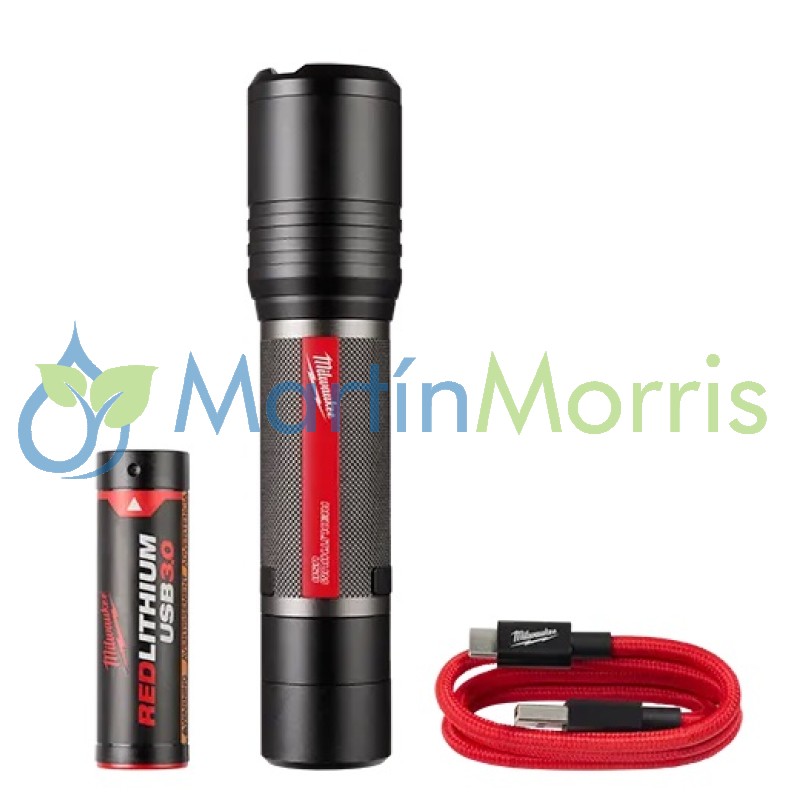 Linterna Milwaukee 2162-21 REDLITHIUM USB de 2,000 Lúmenes