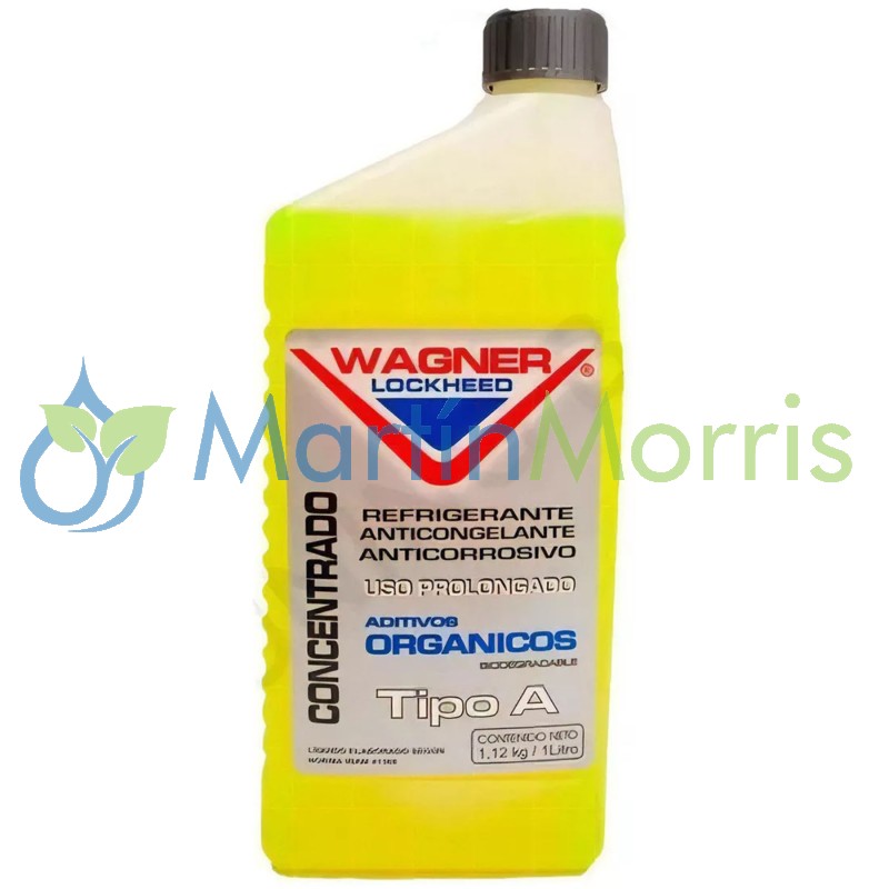 Wagner Lockheed AMARILLO Refrigerante Anticongelante Anticorrosivo Orgánico de 1 Litro